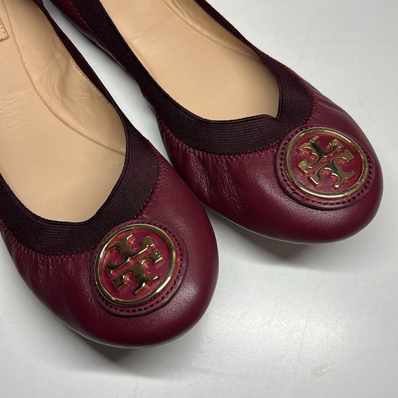 Tory Burch Caroline 2 Ballet Nellie Nappa Leather Elastic Women’s Size 8M - Picture 2 of 16